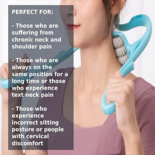 6 Wheel Pressure Point Neck Massager Relieve Neck, Back And Shoulder Pain