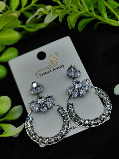 Imported Elegant Earrings  In Multiple Design | Floral Hoop, Floral Crystal, Radiant Princess, Dazzling Hoop, Starburst Pearl, Crystal Hoop Designs | Best Quality Earrings For Girls & Women