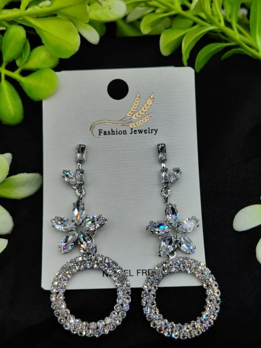 Imported Elegant Earrings  In Multiple Design | Floral Hoop, Floral Crystal, Radiant Princess, Dazzling Hoop, Starburst Pearl, Crystal Hoop Designs | Best Quality Earrings For Girls & Women