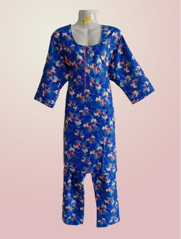 Women’s Floral Printed Two-piece Stitched Suit – Kurta And Pajama Set | Comfortable & Stylish Casual Wear